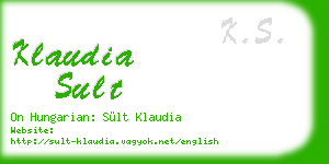 klaudia sult business card